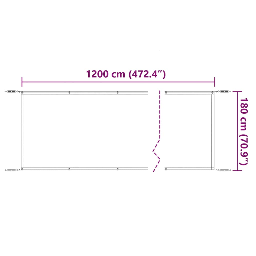 Vertikal markise gråbrun 180x1200 cm oxfordstoff