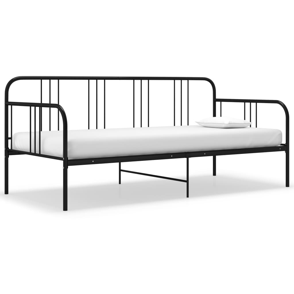 Ramme til sovesofa svart metall 90x200 cm