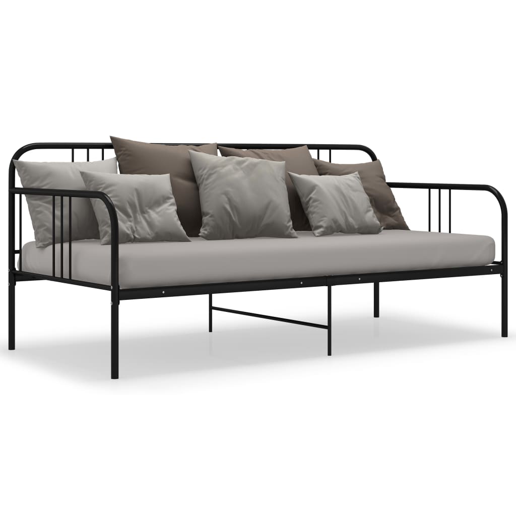 Ramme til sovesofa svart metall 90x200 cm