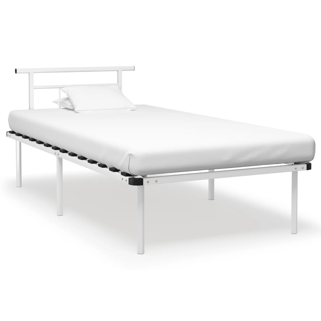 Sengeramme hvit metall 100x200 cm