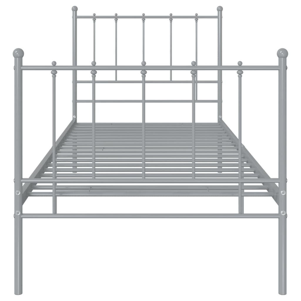 Sengeramme grå metall 100x200 cm
