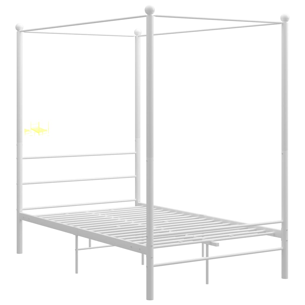 Himmelsengeramme hvit metall 120x200 cm