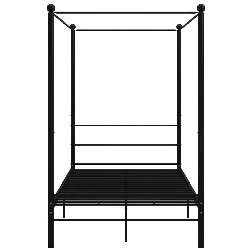 Himmelsengeramme svart metall 140x200 cm