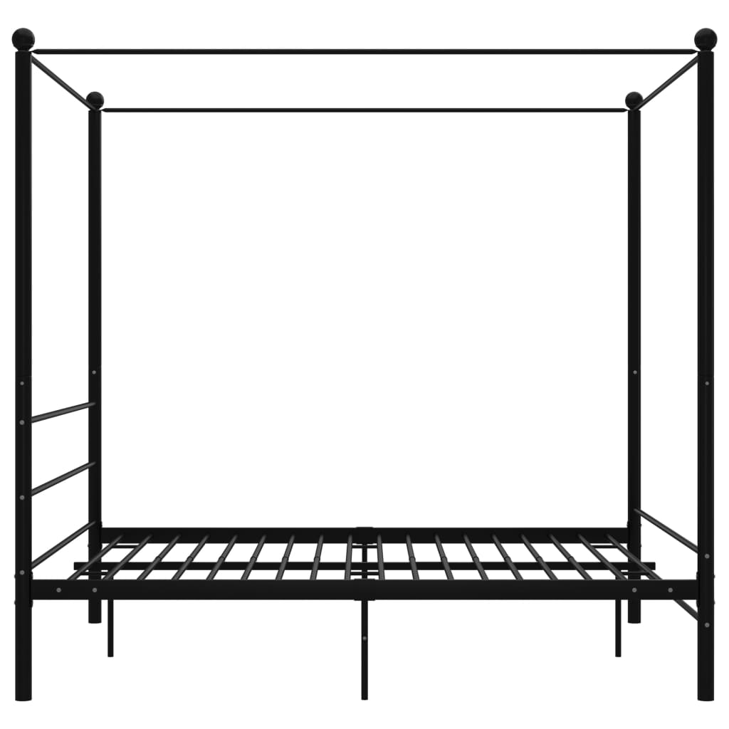Himmelsengeramme svart metall 160x200 cm