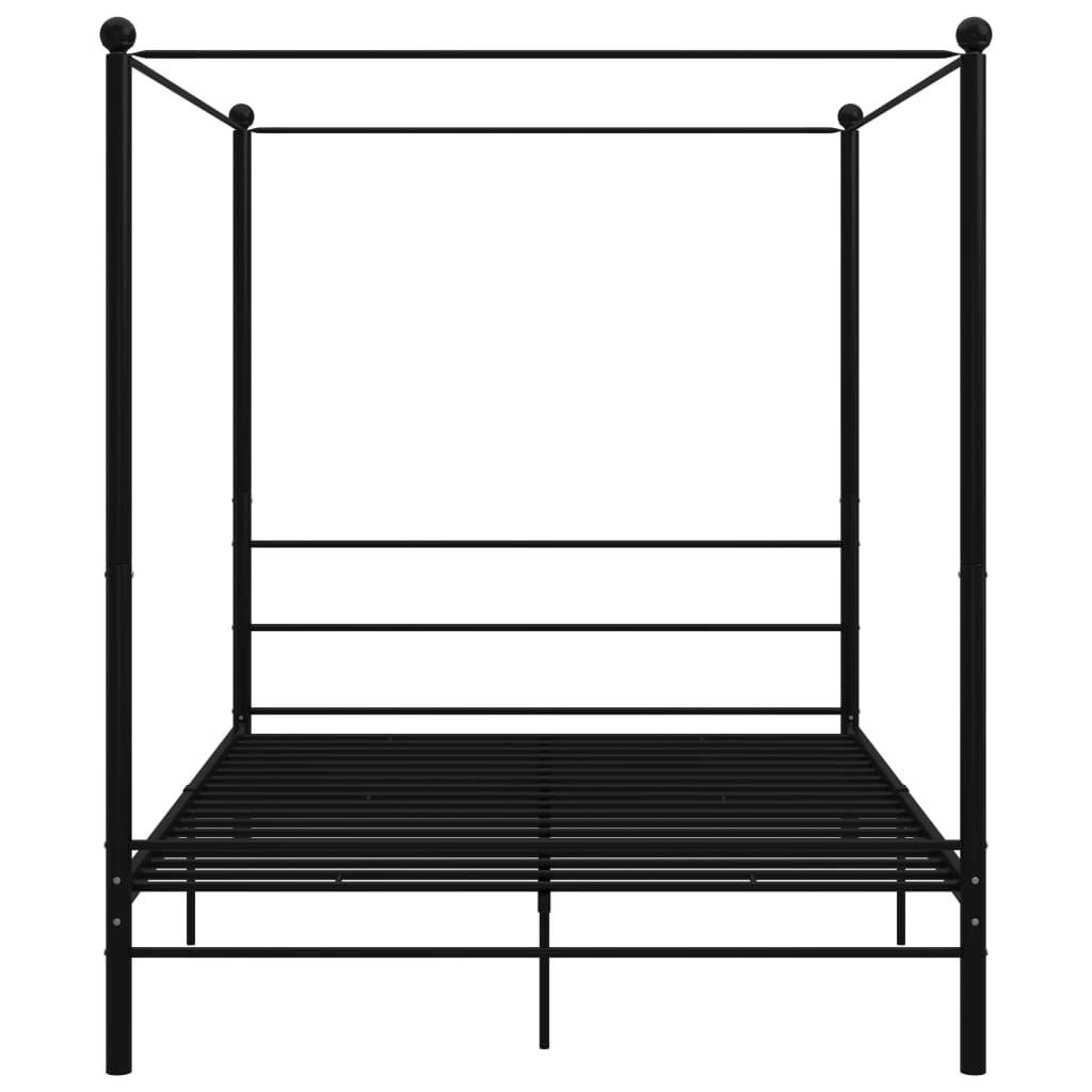 Himmelsengeramme svart metall 160x200 cm