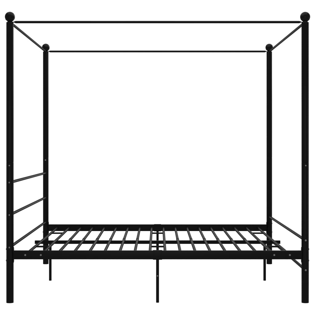 Himmelsengeramme svart metall 180x200 cm