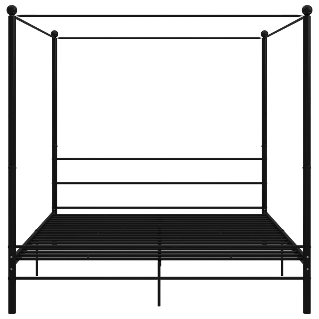 Himmelsengeramme svart metall 200x200 cm