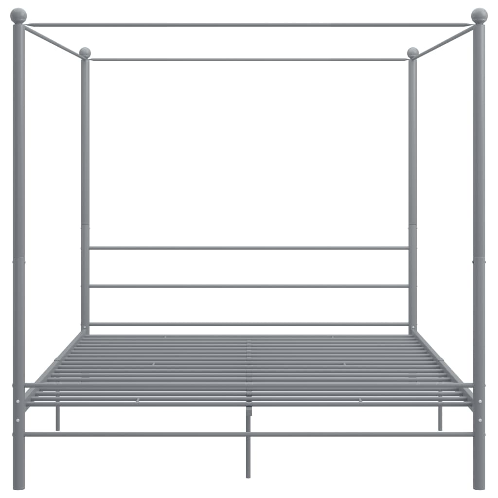 Himmelsengeramme grå metall 200x200 cm
