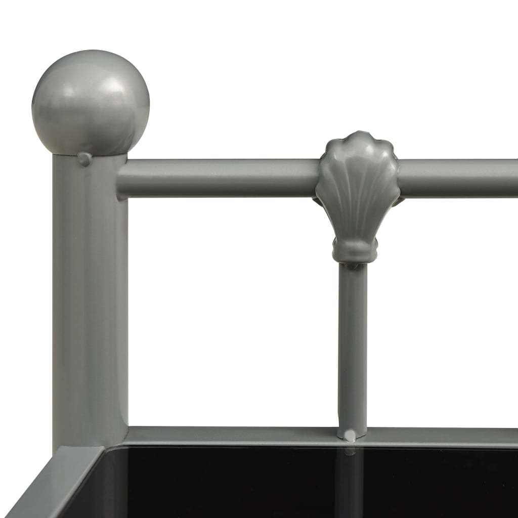 Nattbord 2 stk grå og svart metall og glass