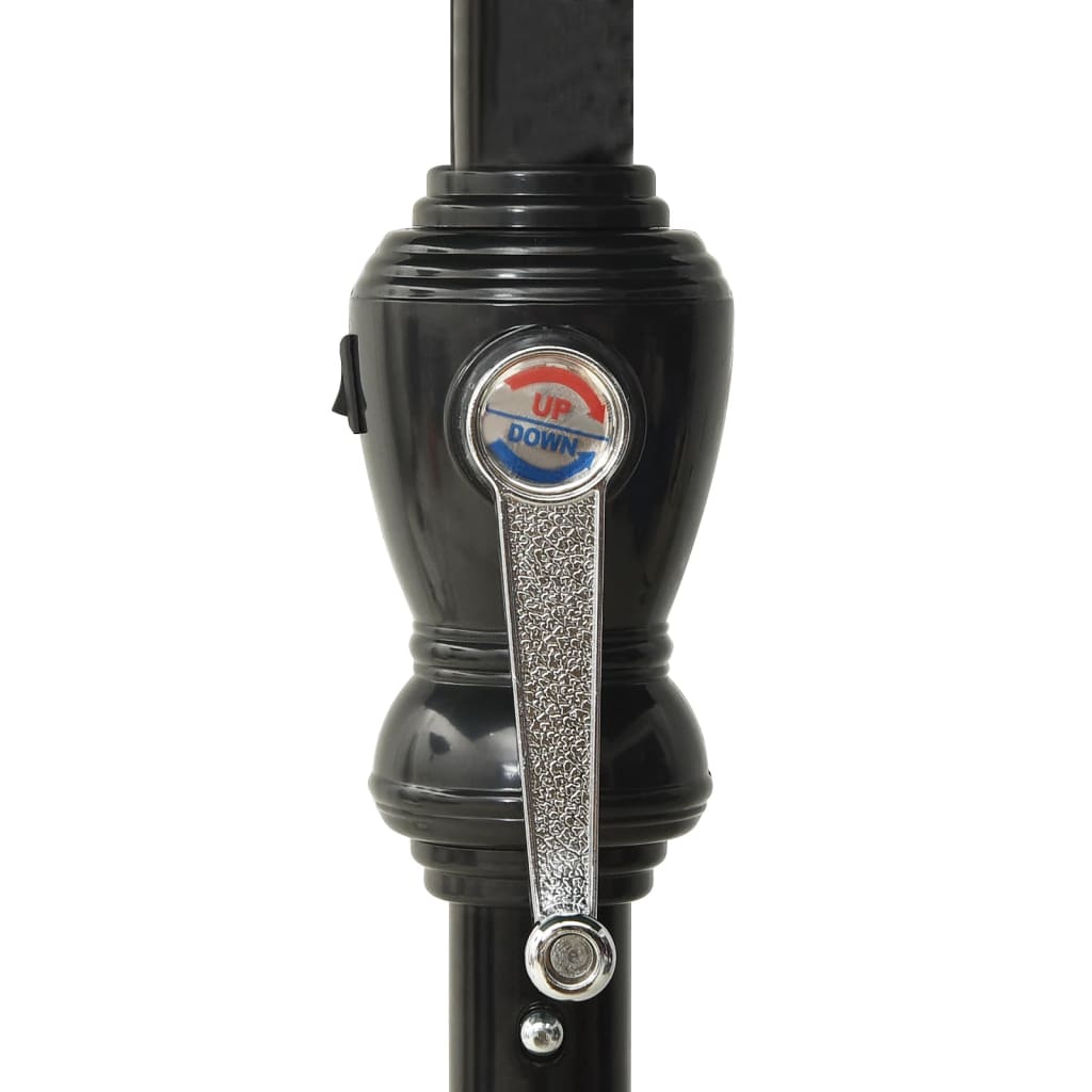 Parasoll med lysdioder og stålstang antrasitt 2x3 m