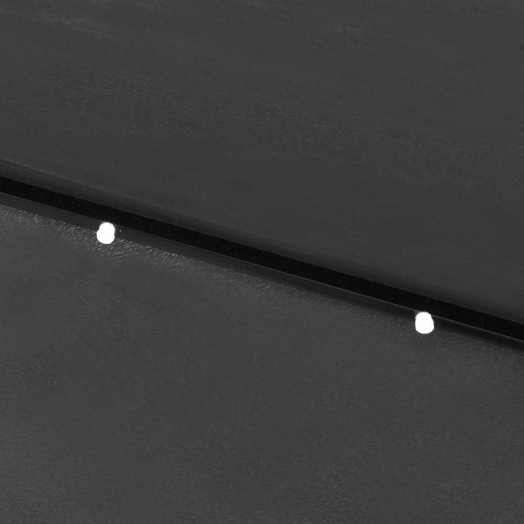 Parasoll med lysdioder og stålstang antrasitt 2x3 m