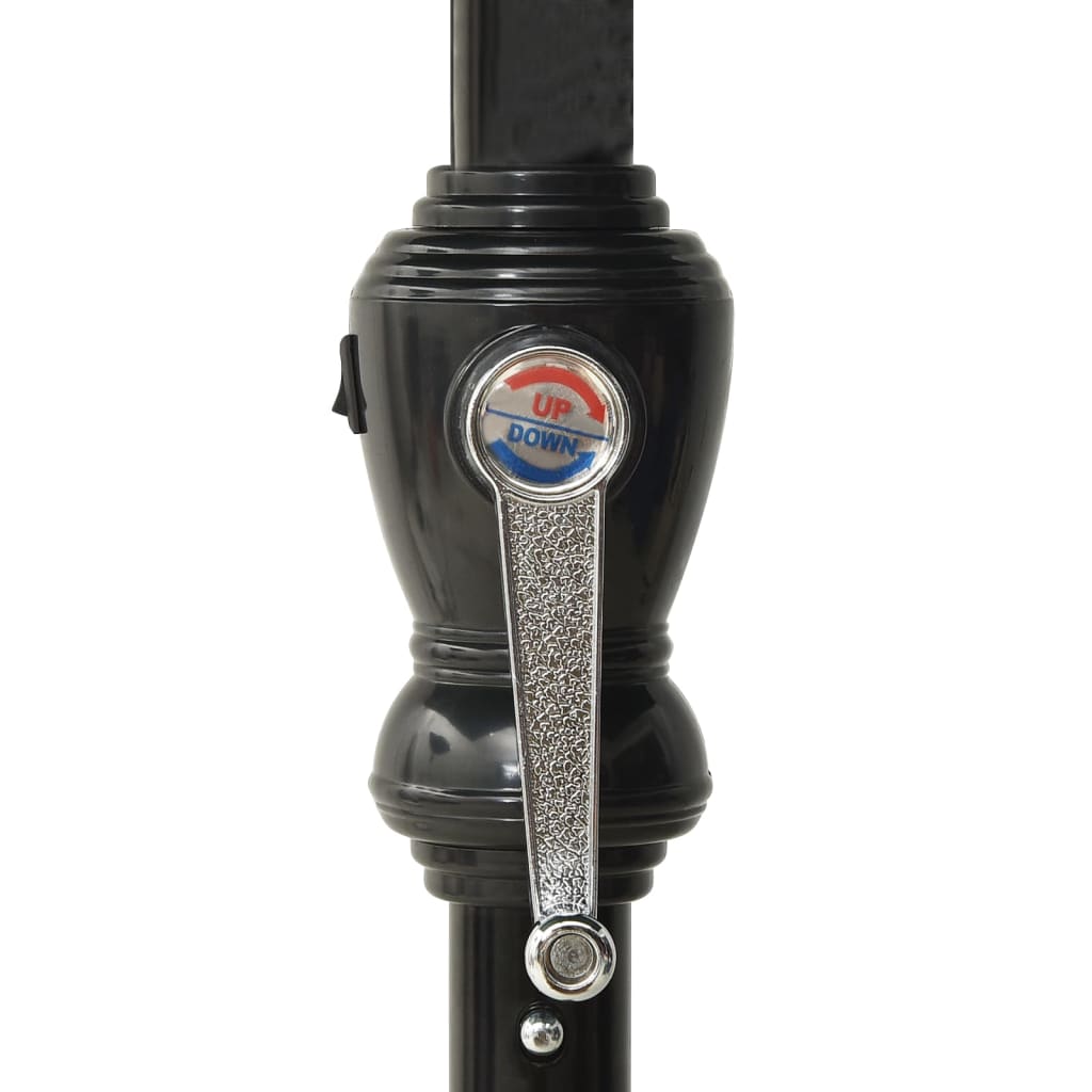 Parasoll med lysdioder og stålstang terrakotta 2x3 m