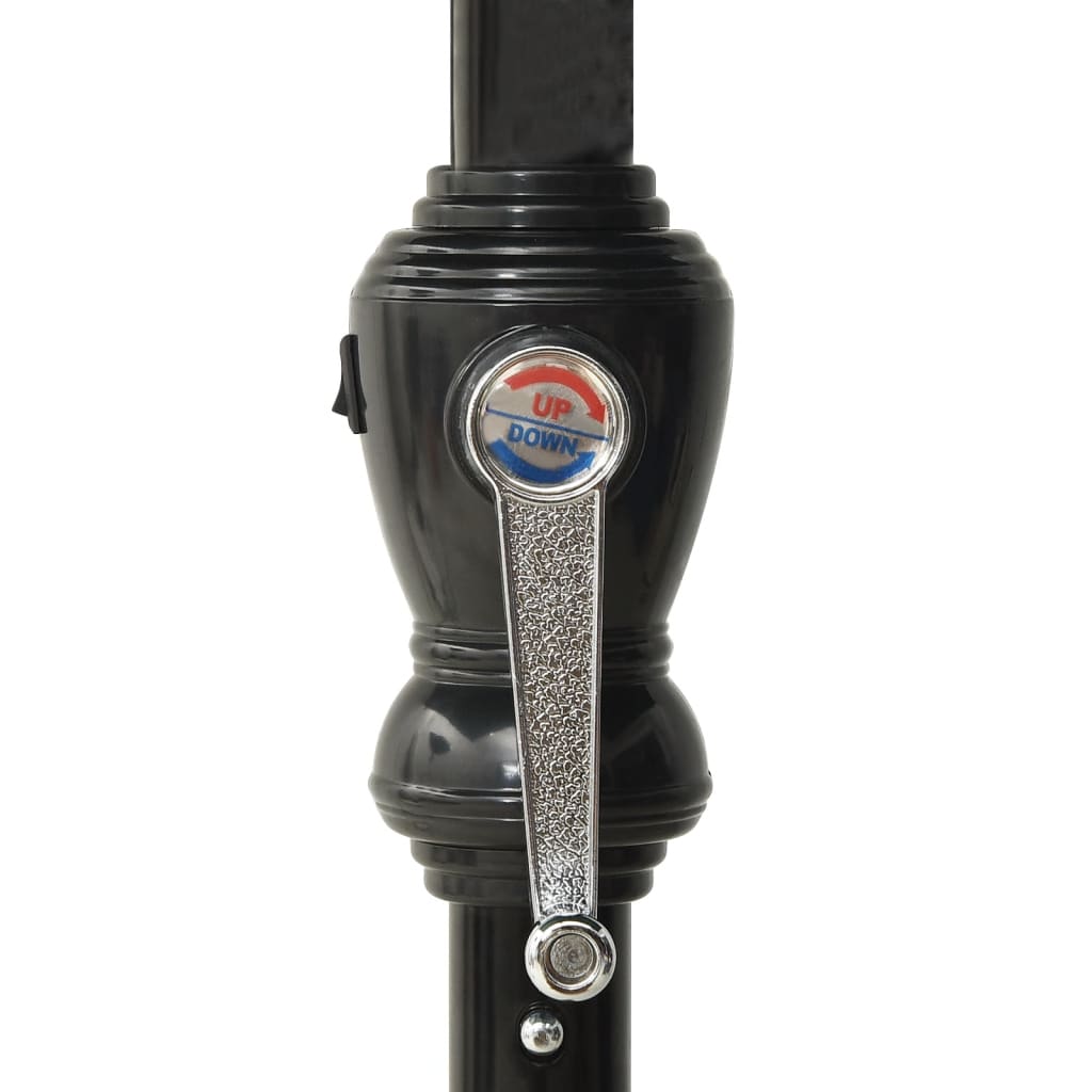 Parasoll med lysdioder og stålstang asurblå 2x3 m