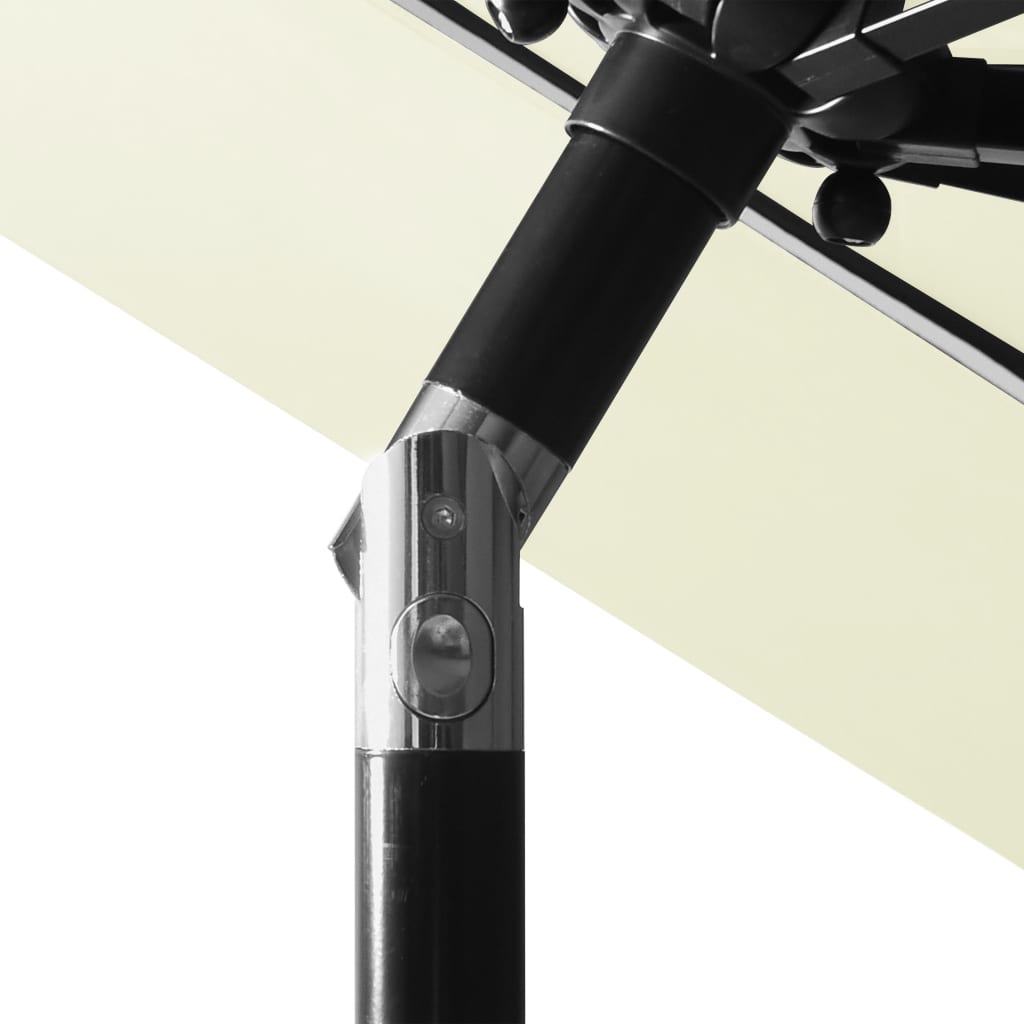 Parasoll med aluminiumsstang 3 nivåer 3 m sand