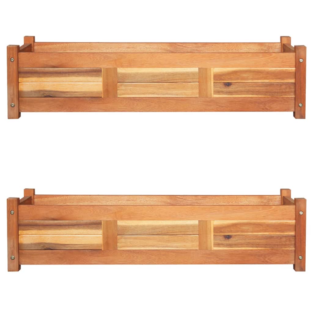 Høybed 2 stk akasietre 100x30x25 cm