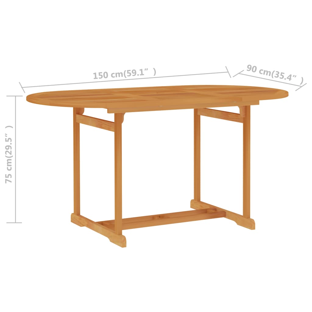 Hagebord 150x90x75 cm heltre teak