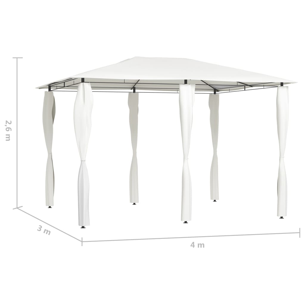 Paviljong med stolpetrekk 3x4x2,6 m krem 160 g/m²