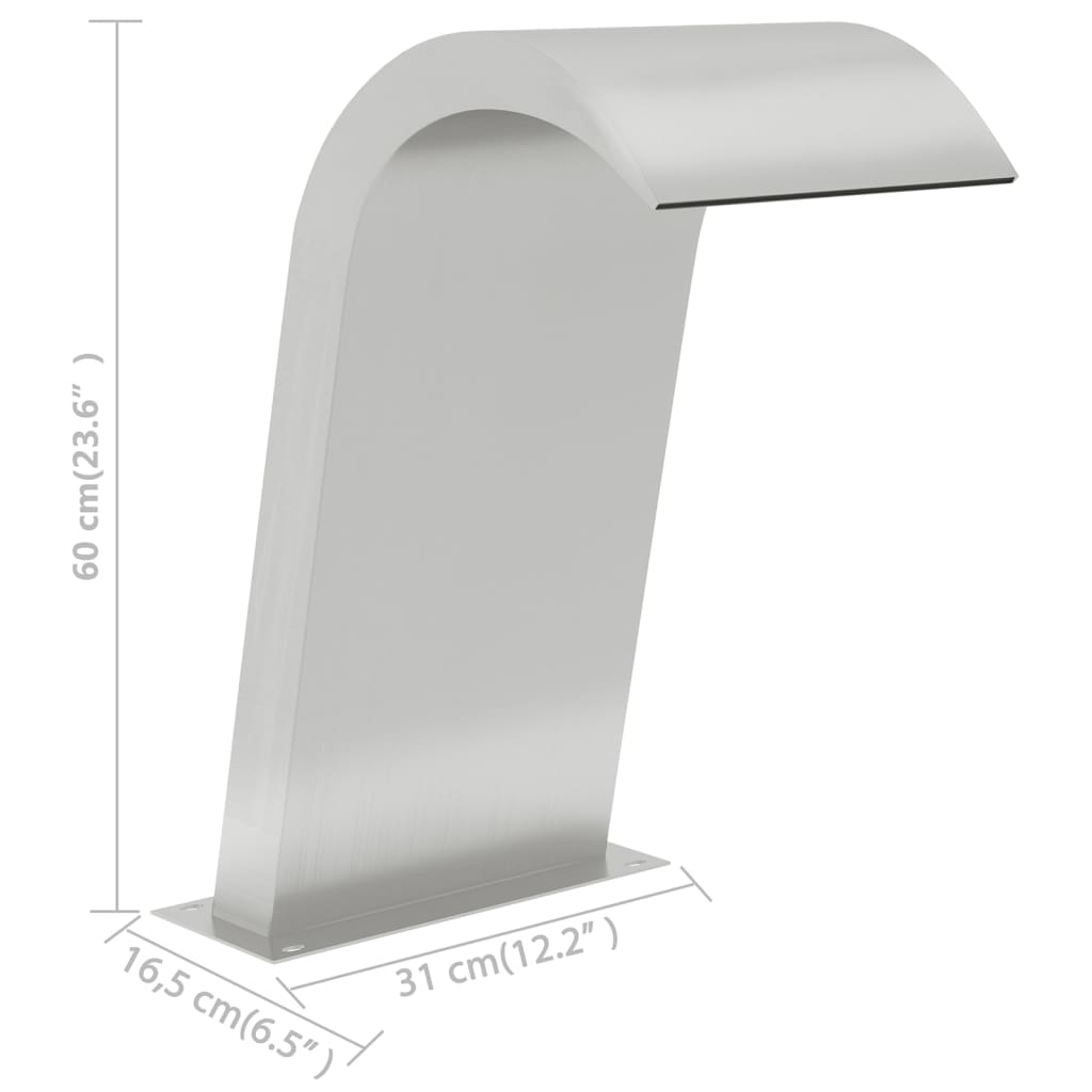 Bassengfontene 50x30x60 cm rustfritt stål 304