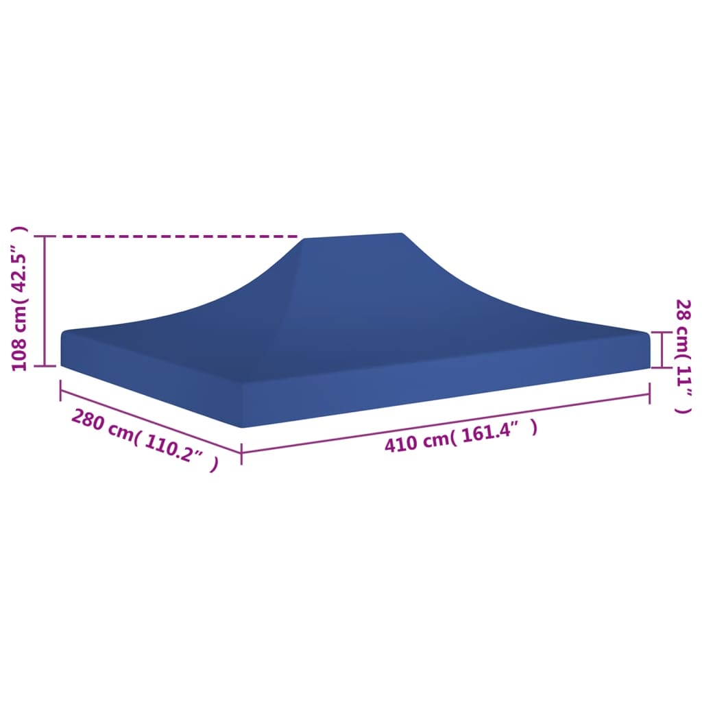 Teltduk for festtelt 4x3 m blå 270 g/m²