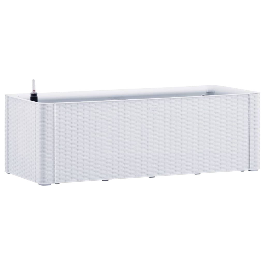 Høybed med selvvanningssystem hvit 100x43x33 cm