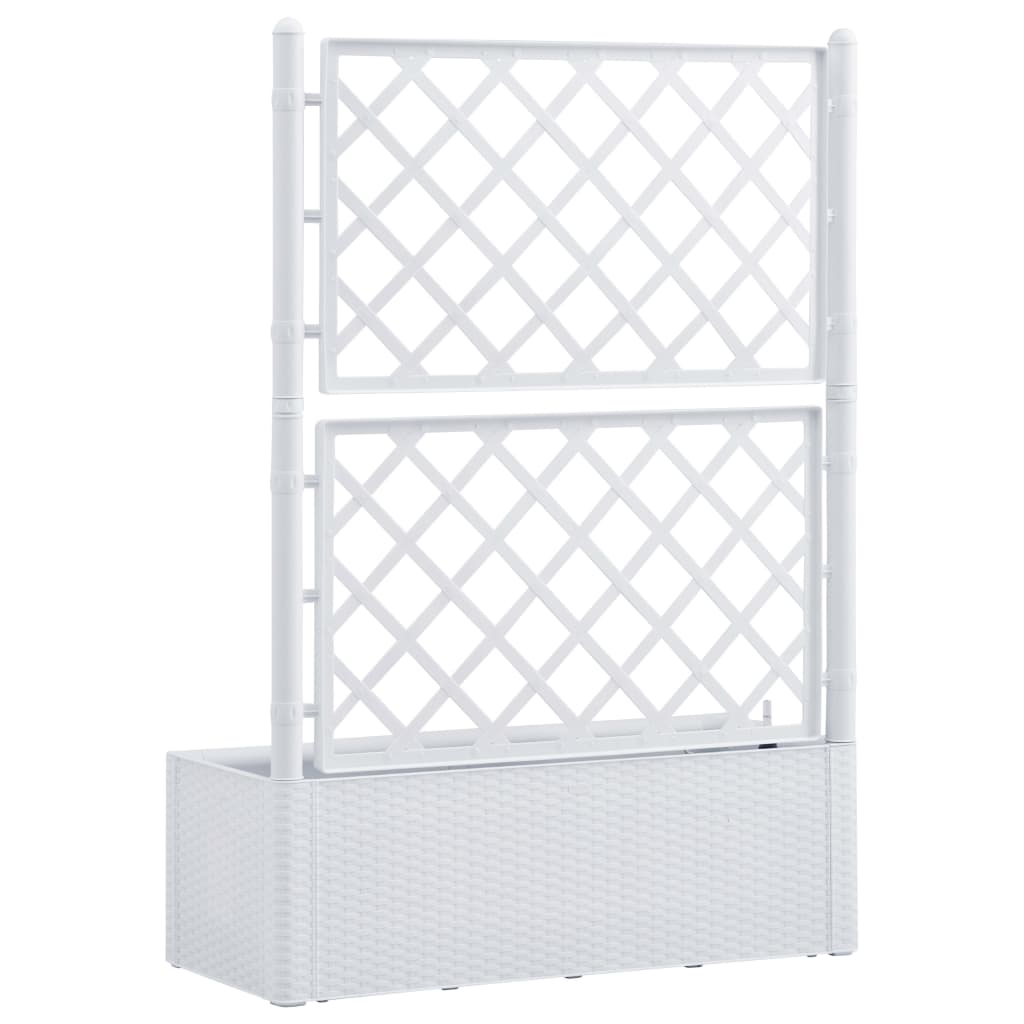Høybed med espalier og selvvanningssystem hvit