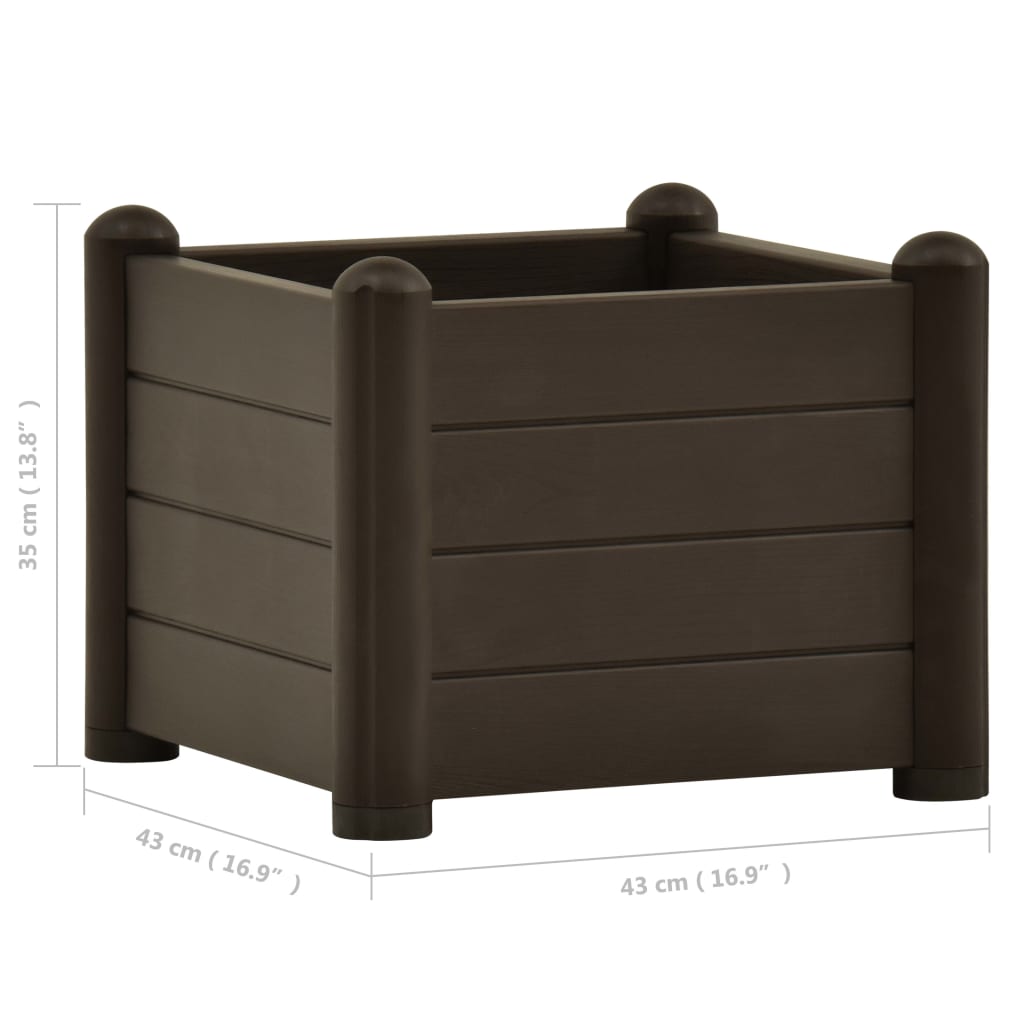 Høybed PP mocca 43x43x35 cm