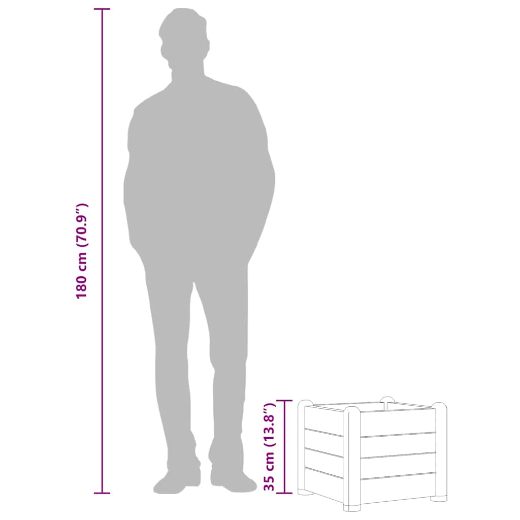 Høybed PP mocca 43x43x35 cm