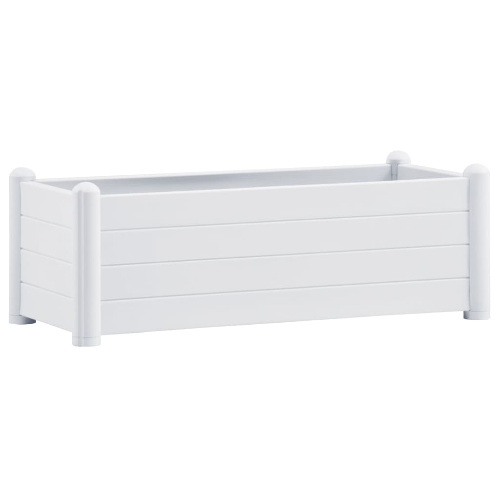 Høybed PP hvit 100x43x35 cm