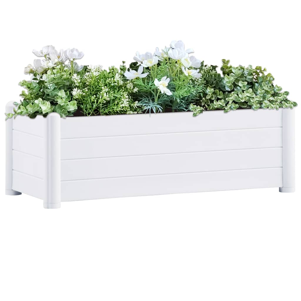 Høybed PP hvit 100x43x35 cm
