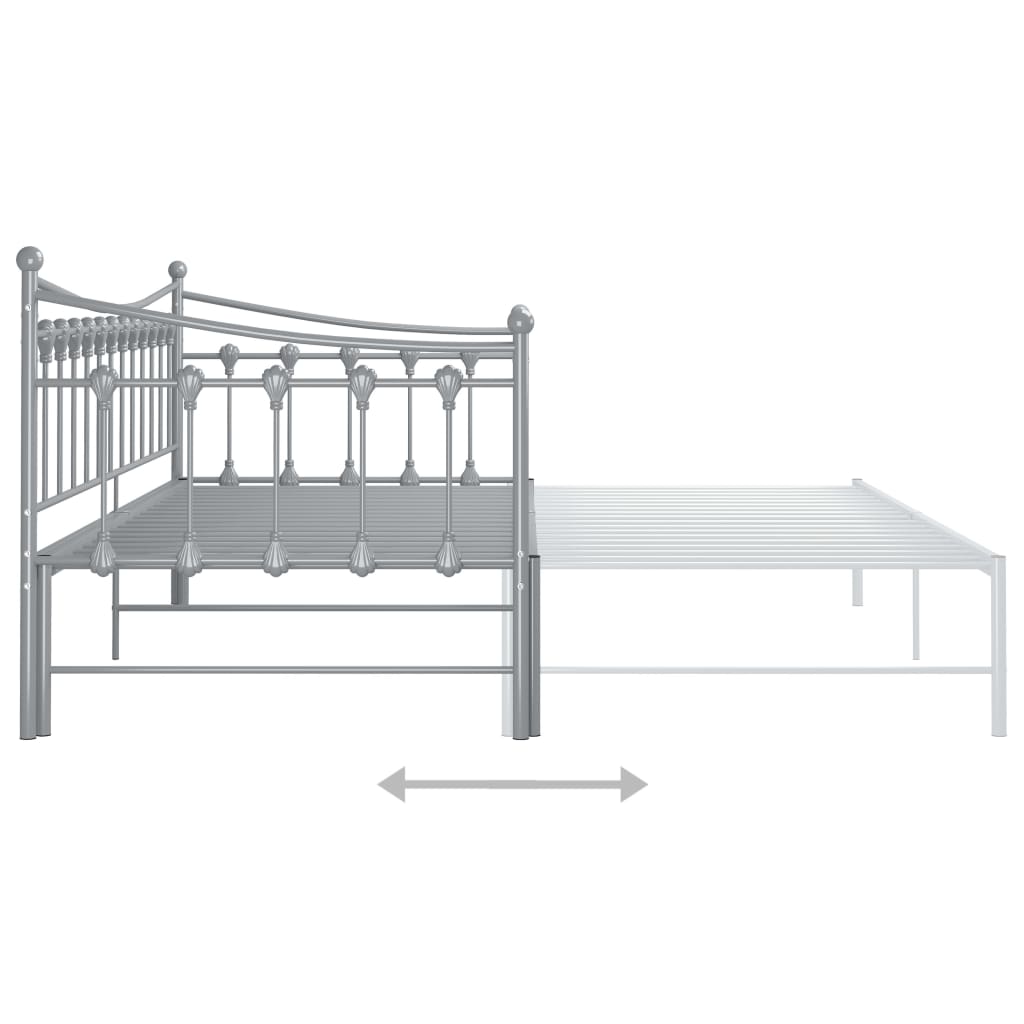 Uttrekkbar ramme til sovesofa grå metall 90x200 cm