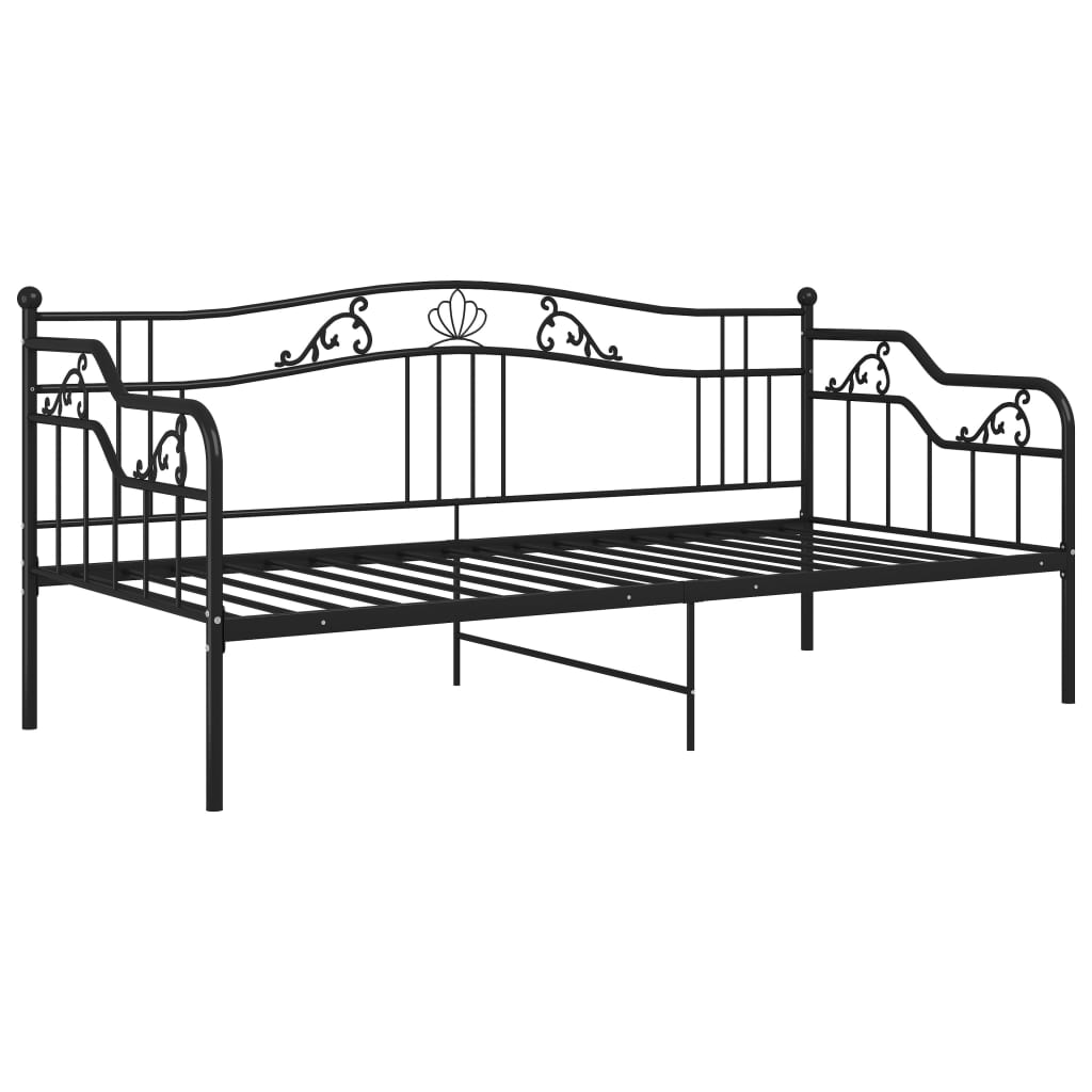 Ramme til sovesofa svart metall 90x200 cm