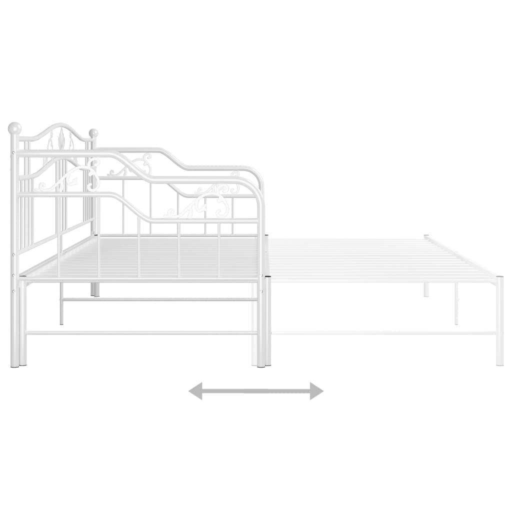 Uttrekkbar ramme til sovesofa hvit metall 90x200 cm