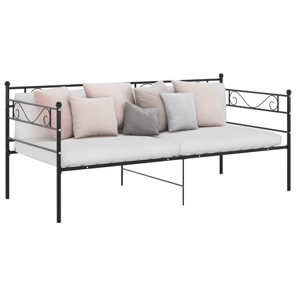 Ramme til sovesofa svart metall 90x200 cm