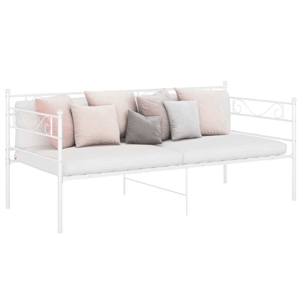 Ramme til sovesofa hvit metall 90x200 cm