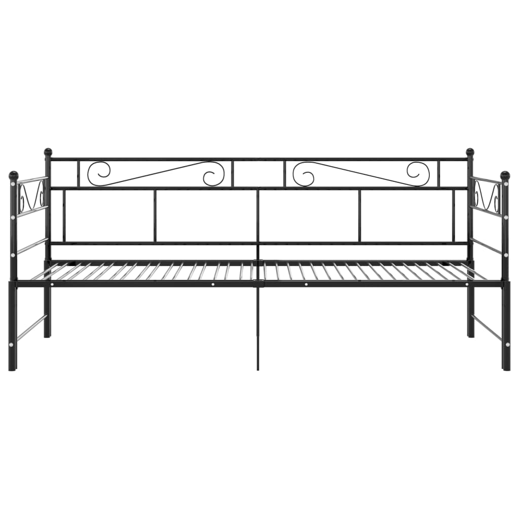 Uttrekkbar ramme til sovesofa svart metall 90x200 cm