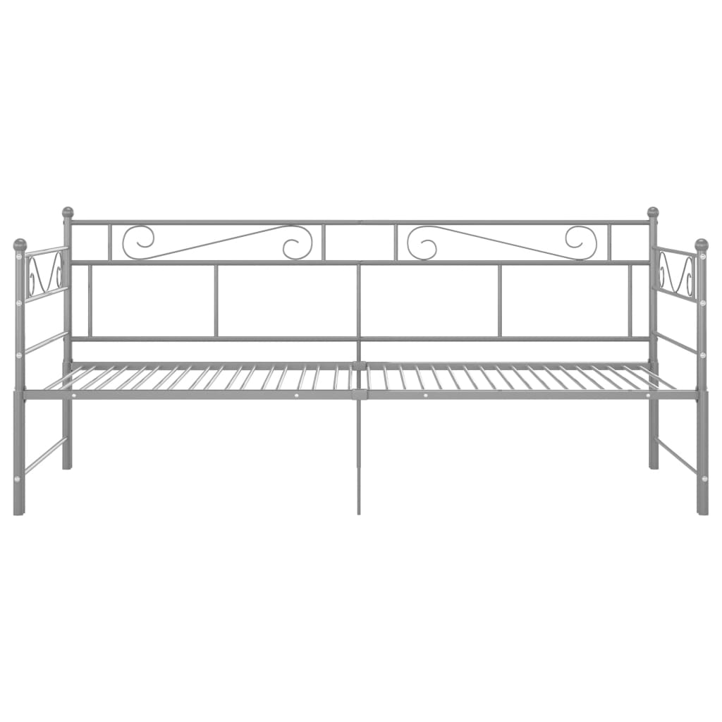 Uttrekkbar ramme til sovesofa grå metall 90x200 cm