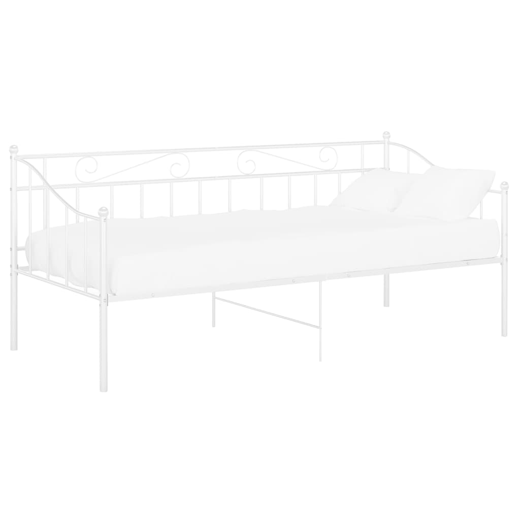 Ramme til sovesofa hvit metall 90x200 cm
