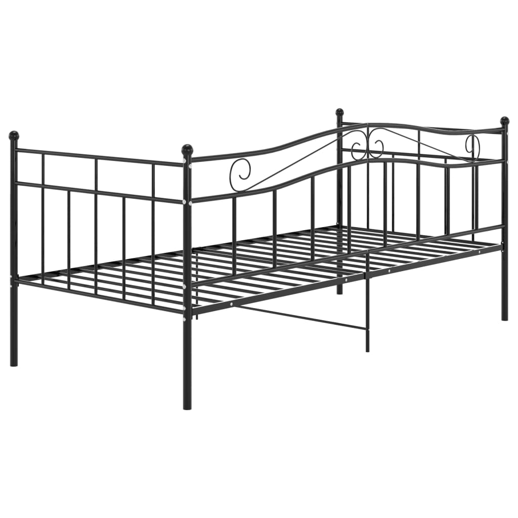 Ramme til sovesofa svart metall 90x200 cm