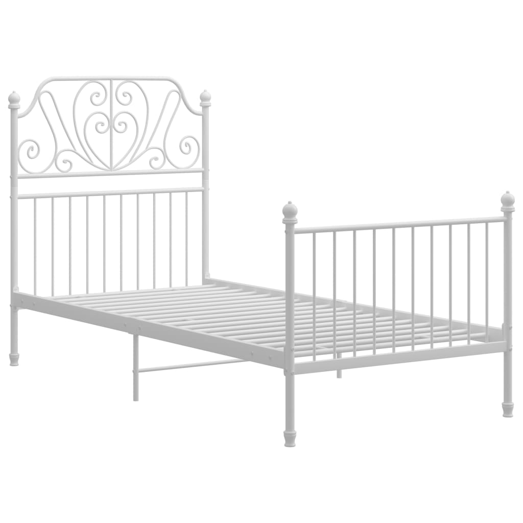 Sengeramme hvit metall 100x200 cm