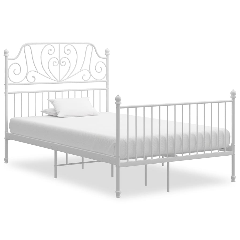 Sengeramme hvit metall 120x200 cm