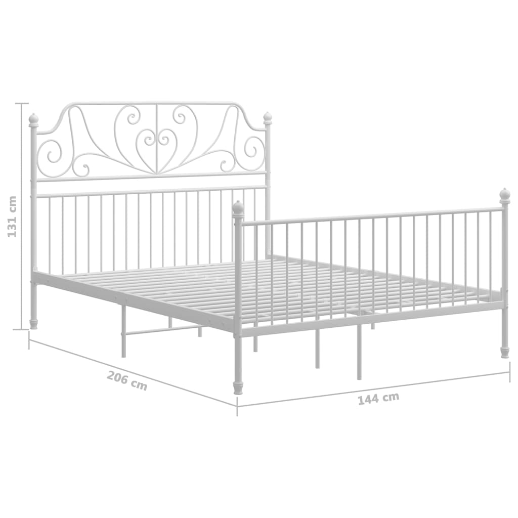 Sengeramme hvit metall 140x200 cm