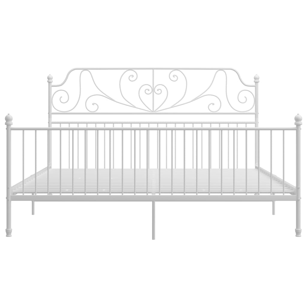 Sengeramme hvit metall 180x200 cm