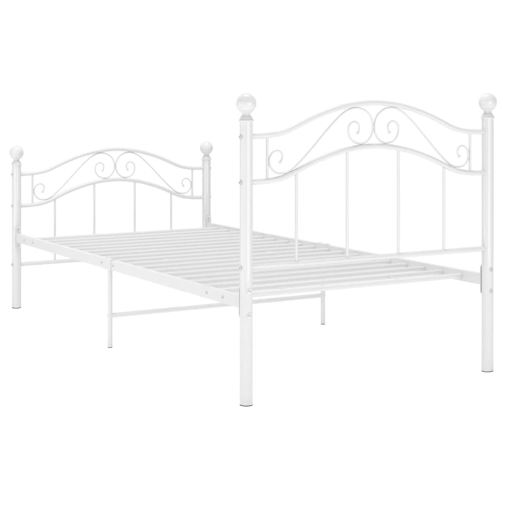 Sengeramme hvit metall 100x200 cm