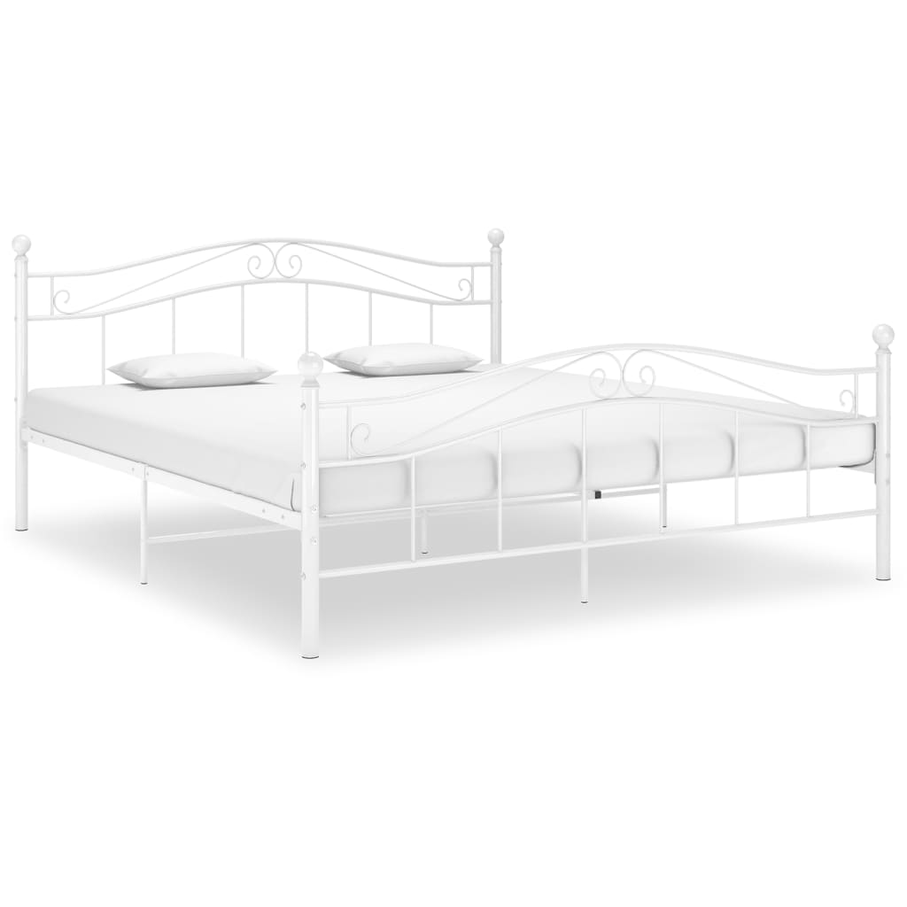 Sengeramme hvit metall 140x200 cm
