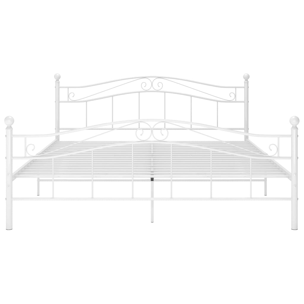 Sengeramme hvit metall 140x200 cm