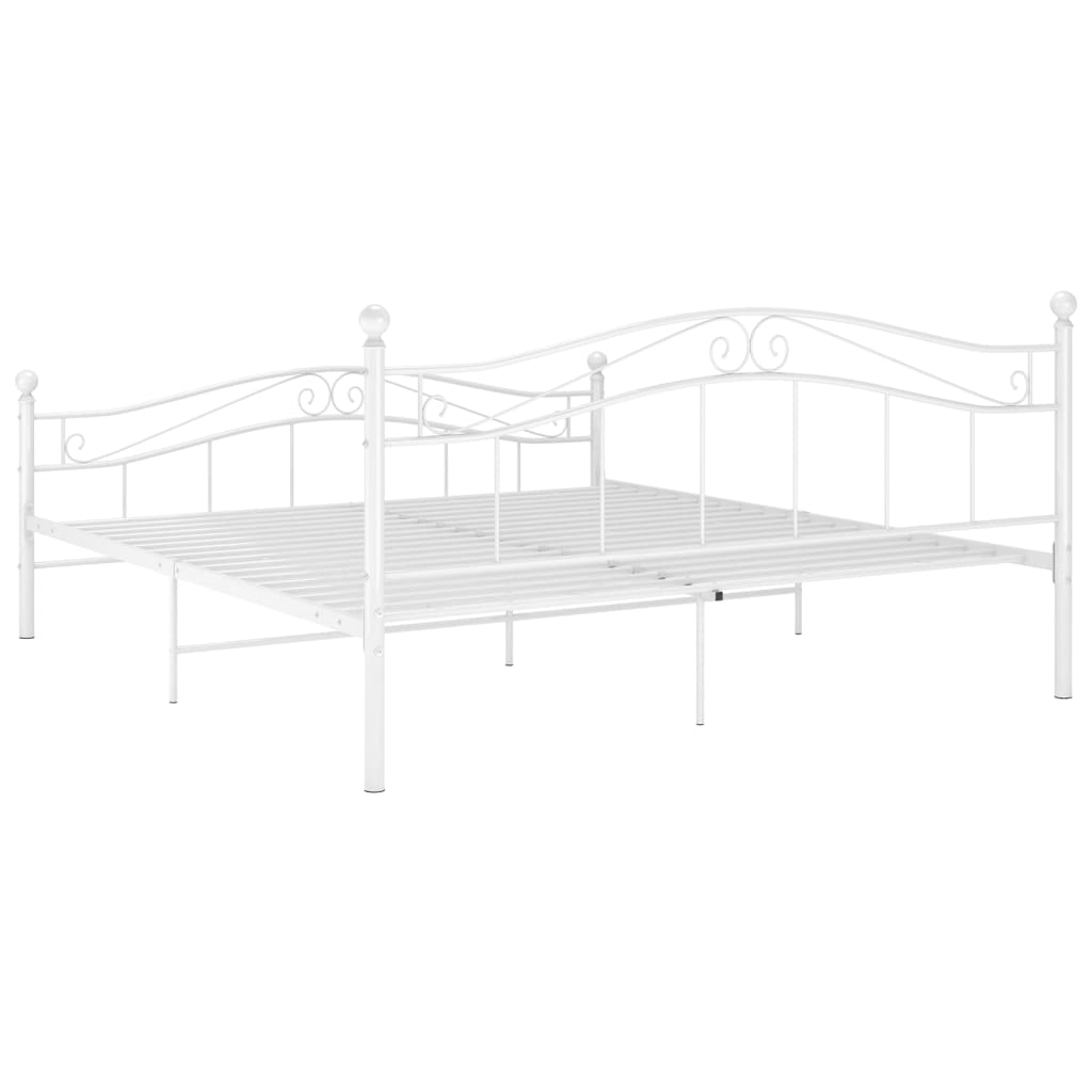 Sengeramme hvit metall 160x200 cm