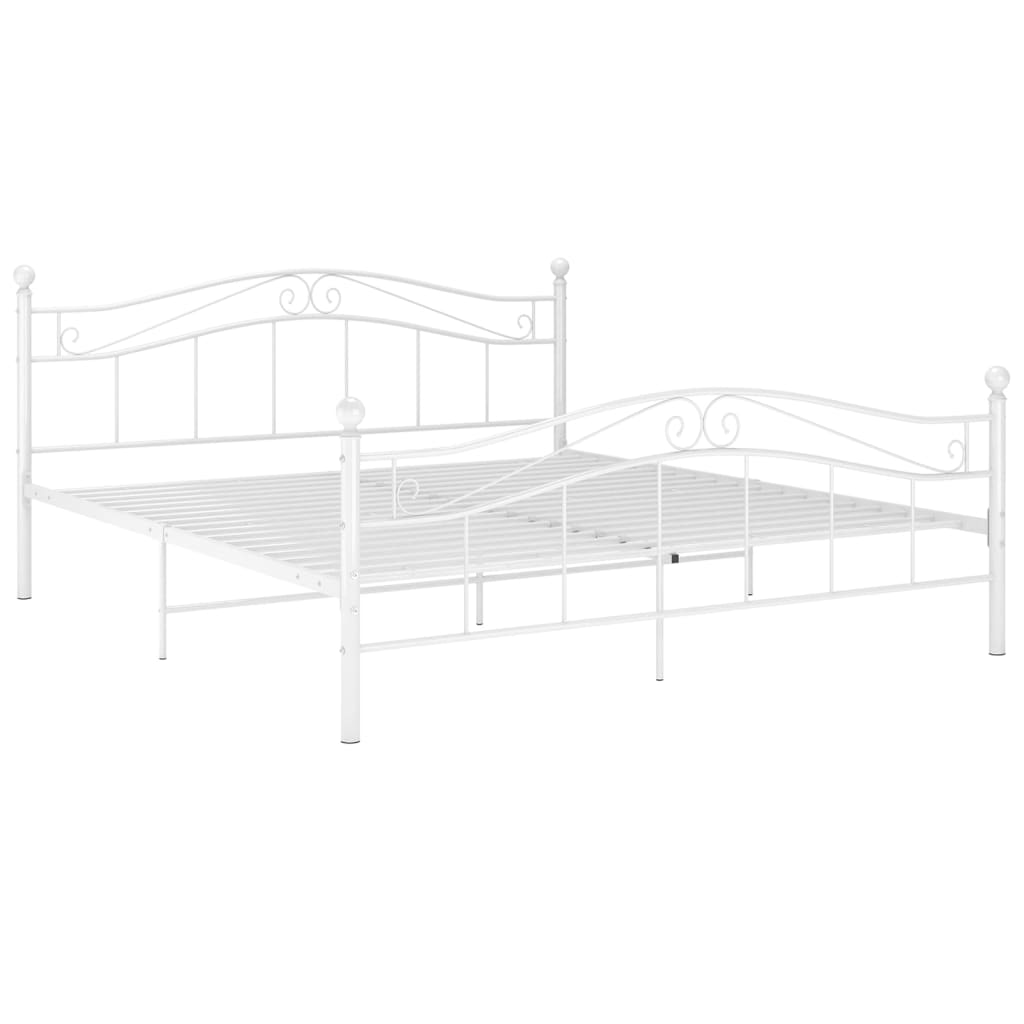 Sengeramme hvit metall 180x200 cm