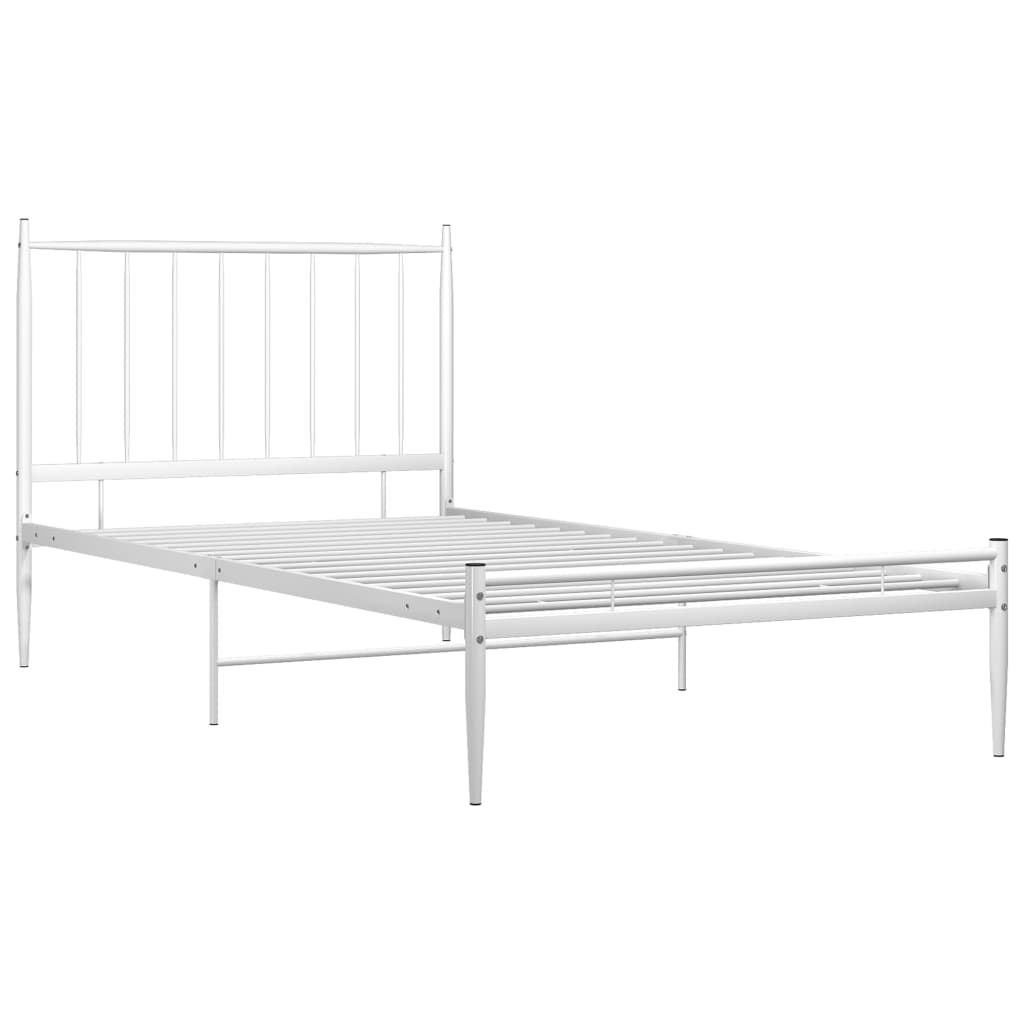 Sengeramme hvit metall 100x200 cm