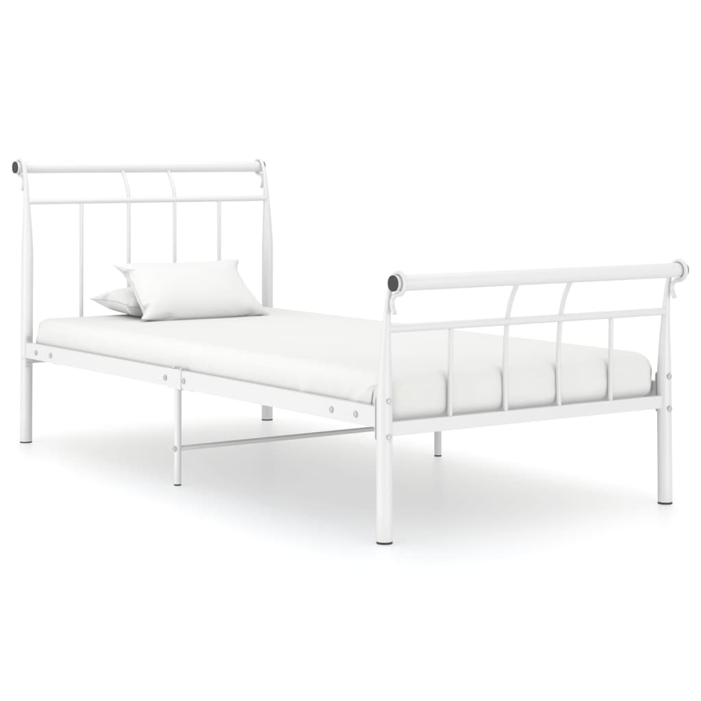 Sengeramme hvit metall 100x200 cm