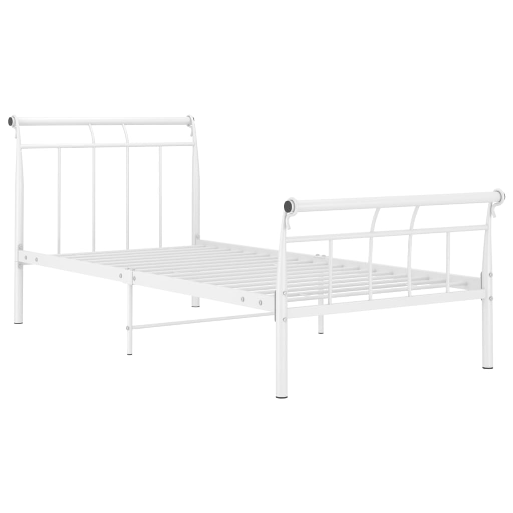 Sengeramme hvit metall 100x200 cm